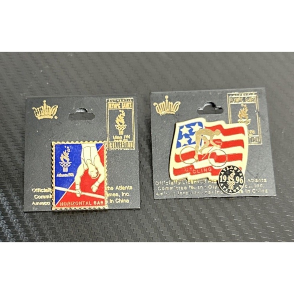 Atlanta 1996 Olympic Limited Edition Pin Horizontal Bar & Cycling Aminco
